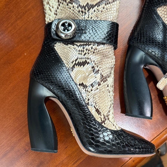 Prada Snakeskin Pattern Knee-High Boots - Picture 2 of 8